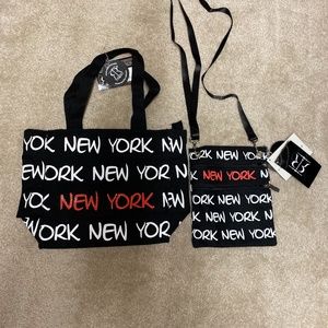 Robin-Ruth NY Black-White-Red Tote Bag and Mini Crossover Bag